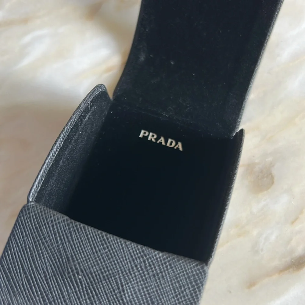 Prada Womens Aviatior Sunglasses‎ Gold Frame Blue Tint Authentic w/Case